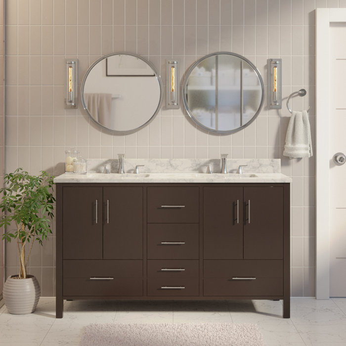 AllModern Kiara 60'' Double Bathroom Vanity with Top & Reviews | Wayfair